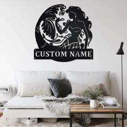 personalized mermaid name sign metal mermaid wall art decoration for room home decor mermaid lover gift 1