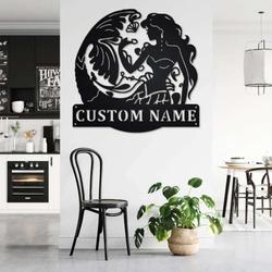 personalized mermaid name sign metal mermaid wall art decoration for room home decor mermaid lover gift 2