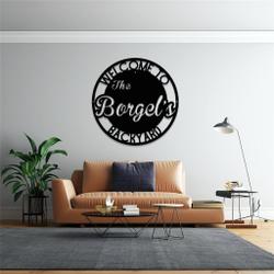 personalized metal backyard patio sign home bar decor outdoor gift for dad 1