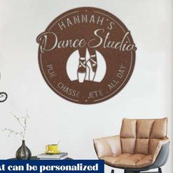 personalized metal ballet sign custom dance studio name metal wall art ballet shoes gift for ballerina 3