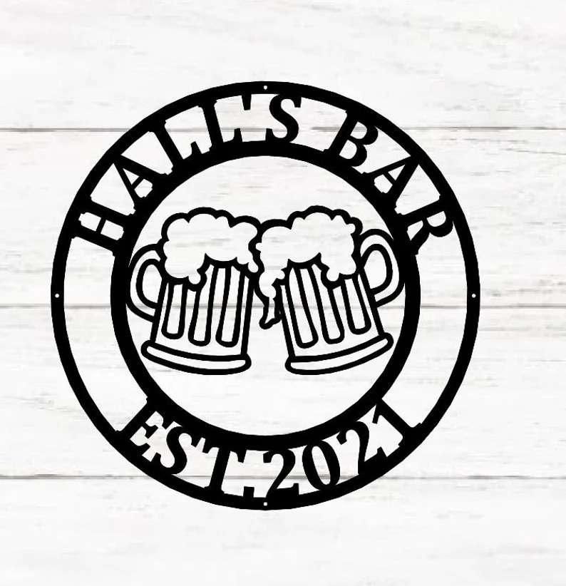 Personalized Metal Bar Sign Home Bar, Tiki Bar, Pub Decor Backyard Bar And Grill Sign Man Cave Sign personalized metal bar sign home bar tiki bar pub decor backyard bar and grill sign man cave sign home outdoor decor dad gift 0
