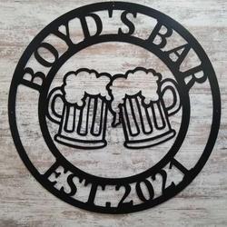 personalized metal bar sign home bar tiki bar pub decor backyard bar and grill sign man cave sign home outdoor decor dad gift 2