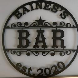 personalized metal bar signs laser cut sign wall art decor outdoor 1