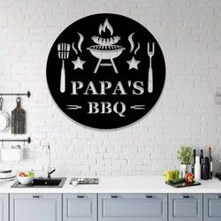 personalized metal bbq sign custom grilling sign for dads bbq smoker and grill metal wall art for bbq decor and fathers day gift 1