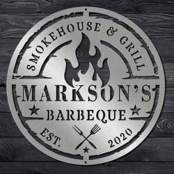 personalized metal bbq sign kitchen wall art for bbq enthusiasts decor for outdoor bar grill lounge backyard pool unique gift for grill masters dad 2