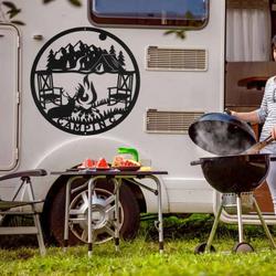 personalized metal camping sign forest campfire deer sign camping gifts outdoor camping decor 2