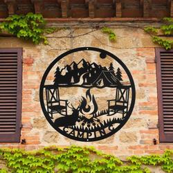 personalized metal camping sign forest campfire deer sign camping gifts outdoor camping decor 3