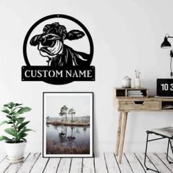 personalized metal cow farm sign farmhouse wall decor gift for farmer 1