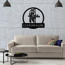 personalized metal electrical lineman sign custom name sign lineman gifts for dad 1