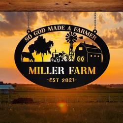 personalized metal farm sign barn tractor monogram farmhouse outdoor gift for farmer 2