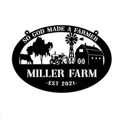 personalized metal farm sign barn tractor monogram farmhouse outdoor gift for farmer 3