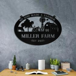 personalized metal farm sign barn tractor monogram farmhouse outdoor gift for farmer 4