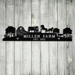 personalized metal farm sign farmhouse decor cow horse chicken barn tractor farmer gift 1