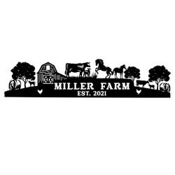 personalized metal farm sign farmhouse decor cow horse chicken barn tractor farmer gift 2
