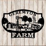 personalized metal farm sign outdoor farm decor with chicken cow barn tractor and plaque design 0