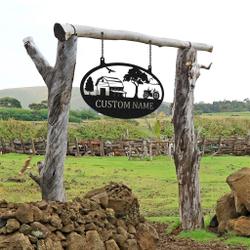 personalized metal farmhouse sign home decor outdoor gift for farmer rustic farm decor 2