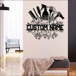 personalized metal hair salon sign custom name hairdresser signs wall barber shop decor 0