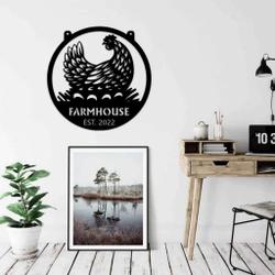personalized metal hen chicken coop sign housefarm decor outdoor gift for farmer 1