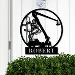 personalized metal lineman signs custom name sign wall decor home gift for dad 0