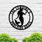 personalized metal mermaid sign poolhouse sign beach house sign poolside sign backyard home outdoor beach patio decor housewarming gift for mom 0