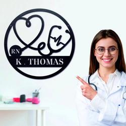 personalized metal nurse sign decor room rn lpn cna gifts for nursing 1