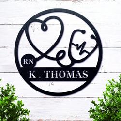 personalized metal nurse sign decor room rn lpn cna gifts for nursing 3