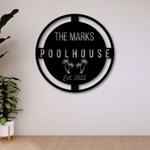 personalized metal pool sign swimming pool sign poolhouse metal sign for home backyard patio housewarming gift 0