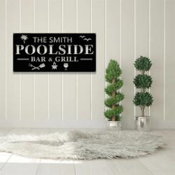 personalized metal poolside bar grill sign pool bar patio decor outdoor 1