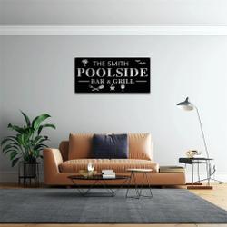 personalized metal poolside bar grill sign pool bar patio decor outdoor 2