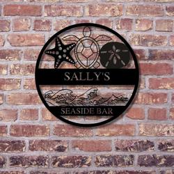 personalized metal poolside sign swimming pool sign backyard sign pool bar sign tiki bar outdoor oasis sign 2
