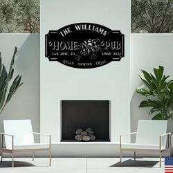 personalized metal pub sign pool patio sign home bar station dad gift fathers day 1
