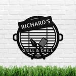 personalized metal sign for bar and grill ideal for backyards patios and bbq lovers great for fathers day and grilling gifts 0