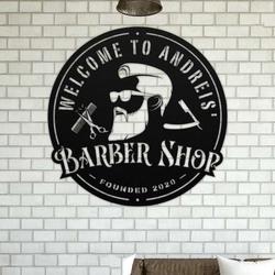 personalized metal sign for barber shop hair cutter sign hair stylist gifts hair salon decor 1