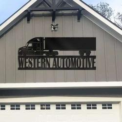 personalized metal truck sign dads garage custom metal sign trucker gifts western automotive sign garage decor 3