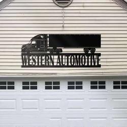 personalized metal truck sign dads garage custom metal sign trucker gifts western automotive sign garage decor 4
