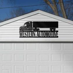 personalized metal truck sign dads garage custom metal sign trucker gifts western automotive sign garage decor 5