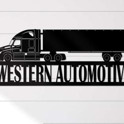 personalized metal truck sign dads garage custom metal sign trucker gifts western automotive sign garage decor 6