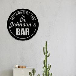 personalized metal welcome to the bar sign home pub decor man cave gift 1