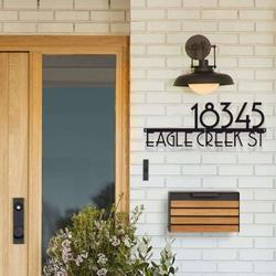 personalized mid century modern address sign house number plaque custom metal sign 1