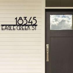 personalized mid century modern address sign house number plaque custom metal sign 2