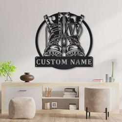 personalized military boots fallen soldier sign independence day us army veteran day patriotic decor gift custom metal sign 2