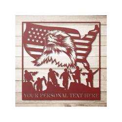 personalized military team sign army veteran day patriotic decor gift custom metal sign 1