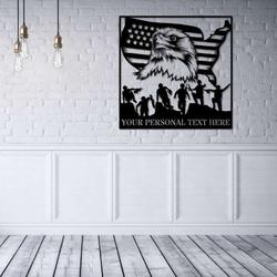 personalized military team sign army veteran day patriotic decor gift custom metal sign 2