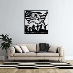 personalized military team sign army veteran day patriotic decor gift custom metal sign 3