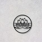 personalized modern lotus flower yoga studio home decor custom metal sign 0