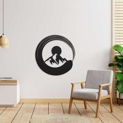 personalized modern zen circle mountain yoga studio home decor custom metal sign 1