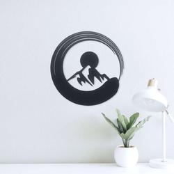 personalized modern zen circle mountain yoga studio home decor custom metal sign 2