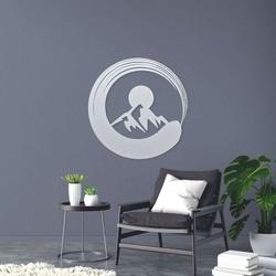 personalized modern zen circle mountain yoga studio home decor custom metal sign 3