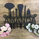 personalized monogram makeup dorm room decor makeup artist name sign beauty salon custom metal sign 0
