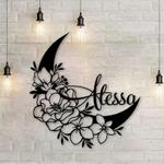 personalized moon flower garden custom name decorative custom metal sign housewarming gift 0